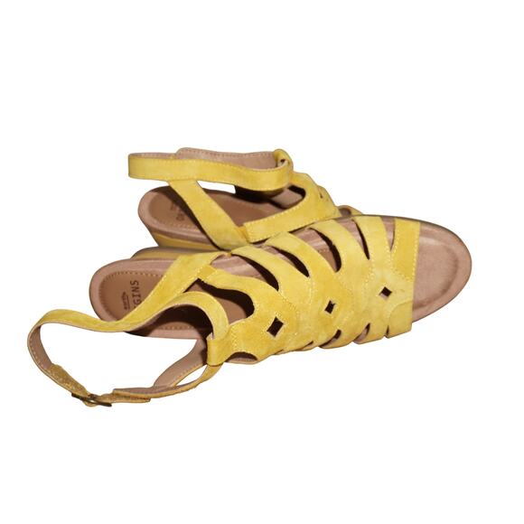 Earth Origins Pippa Wedge Sandals – Yellow Suede (Size 9W) - Picture 7 of 9